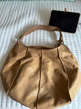 CO-LAB by Chris kon Leather Hobo Shoulder Bag - Tan